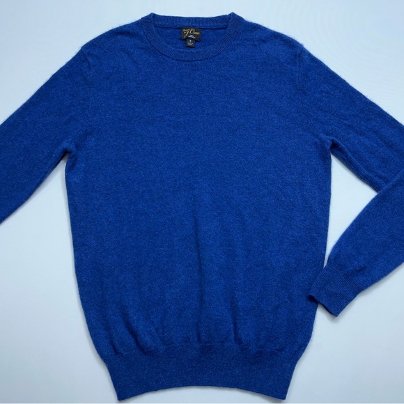 J. Crew Cashmere Crewneck Sweater Royal Blue Mens Size Small BE895 Preppy